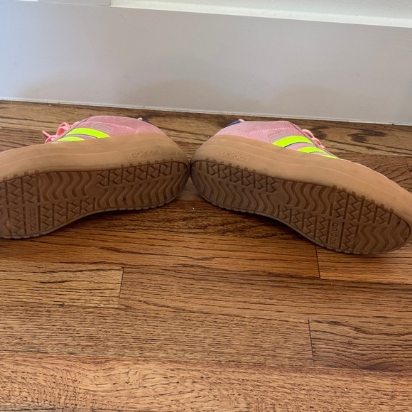 Adidas Pink and Lime Green Sneakers with Blue Accent - Picture 3 of 4